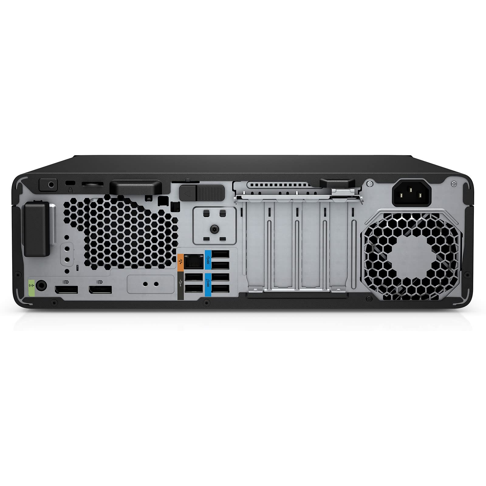 Retro della workstation HP Z2 G4 SFF con porte di espansione, USB e alimentazione, ideale per configurazioni professionali personalizzate. Retro della workstation HP Z2 G4 SFF con porte di espansione, USB e alimentazione, ideale per configurazioni professionali personalizzate.
